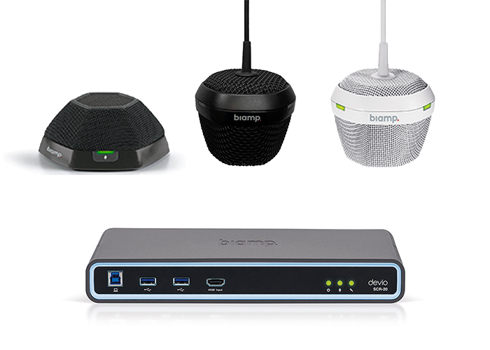 Video Conferencing Australia Biamp-Devio-SCR-20-with-all-Beamtracking-Microphone-options