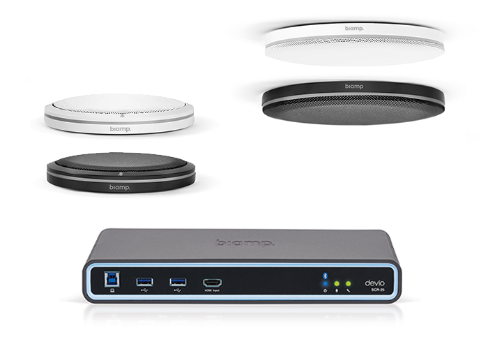 Video Conferencing Australia Biamp-Devio-SCR-25-with-all-Parlé-Beamforming-Microphone-options