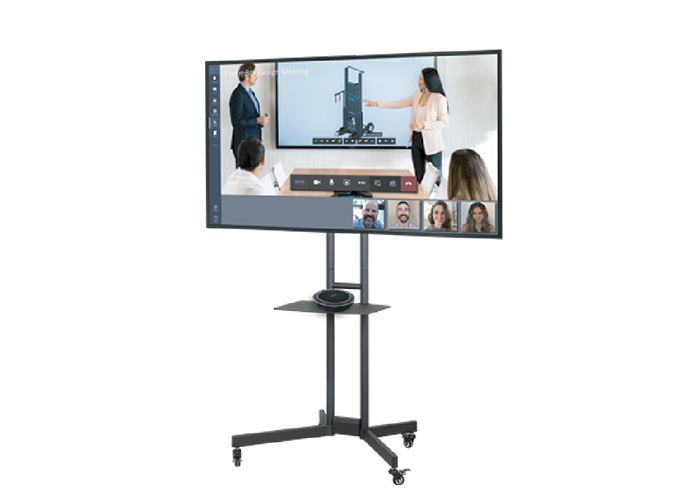 Video Conferencing Australia CommBox-Mobile-Stand-DASH-CBMOBD-right-side-view-with-screen