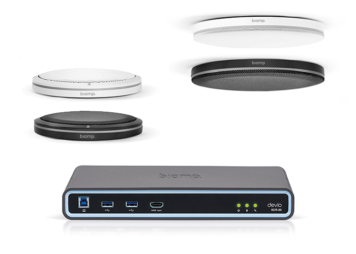 Video Conferencing Australia Biamp-Devio-SCR-20-with-all-Parlé-Beamforming-Microphone-options